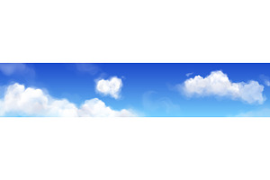 Realistic Blue Sky With White Clouds