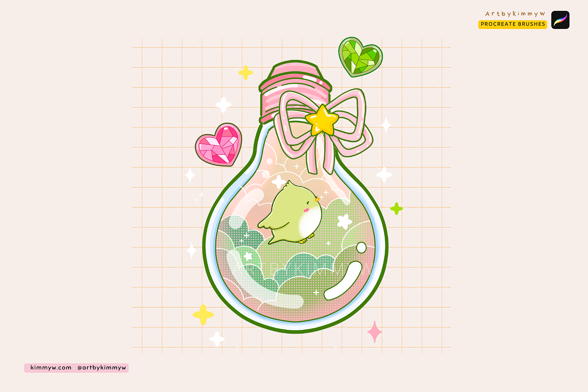 Procreate Kawaii Dreamland Brushes, a Brush Add-On by Artbykimmyw (Photo 3 of 11)