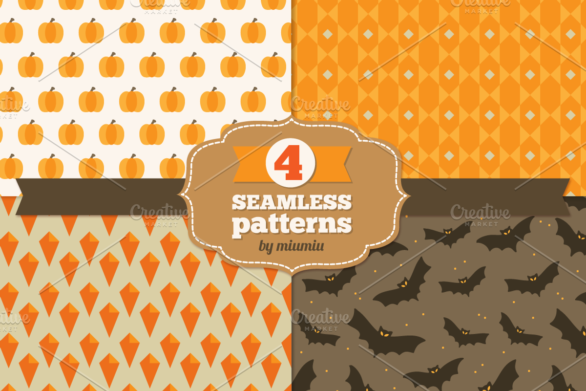 Halloween seamless patterns