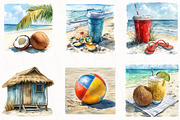 Summer Beach Views Clipart, an Illustration by OK Design (Thumbnail 4 of 5)