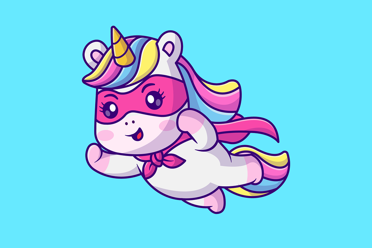 Cute Unicorn Super Hero Flying, an Animal Illustration by Catalyst Labs