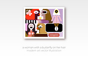 Woman With Butterfly On Her Hair, a Person Illustration by danjazzia (Thumbnail 1 of 3)