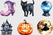 Watercolor Halloween Collection, an Illustration by Black Bird Studio (Thumbnail 3 of 6)