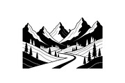 50 Mountain Landscape Silhouette Bun, an Illustration by Designer_Momina (Thumbnail 8 of 51)