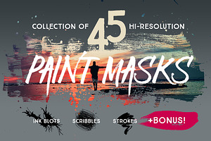 45 Grungy Paint Masks PSD