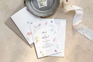 Minimalist Wedding Invitation, a Print Template by MalyskaStudio