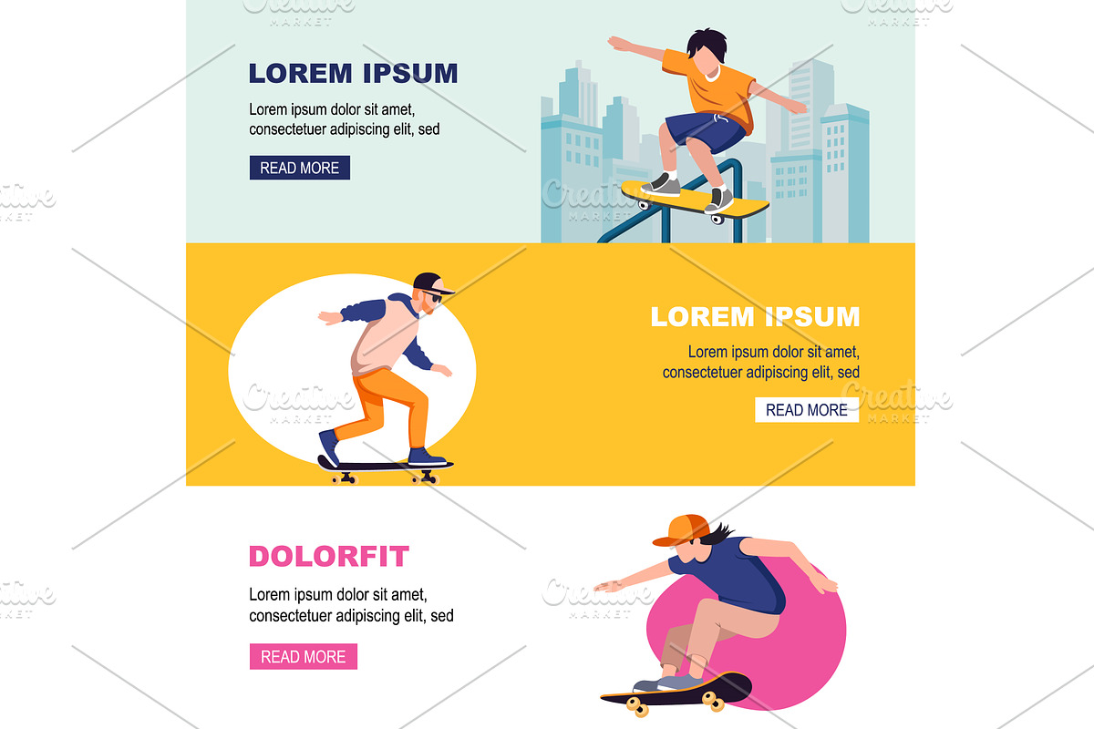 characters skating. Skateboarding, a Sport Illustration by Multigon