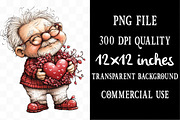 Whimsical Valentine Old Man Clipart, an Illustration by Designking (Thumbnail 4 of 5)