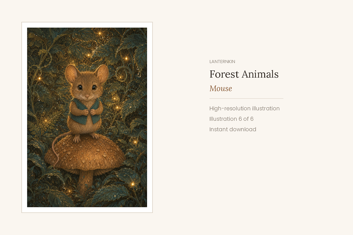 Woodland Forest Animals, Set of 6, an Animal Illustration by LanternkinStudio (Photo 9 of 10)
