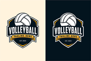 Volleyball Logo Sports Vector Design