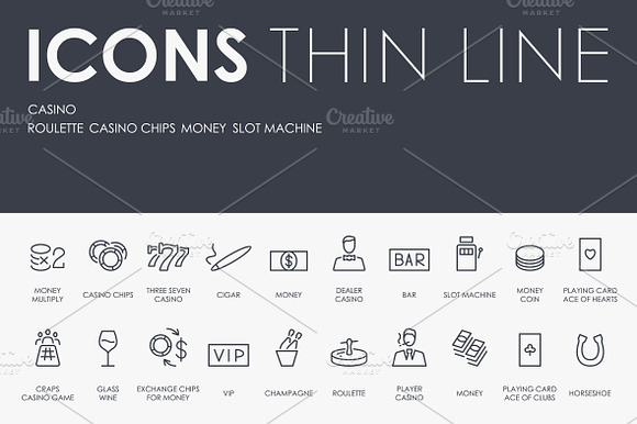 Casino Thinline Icons