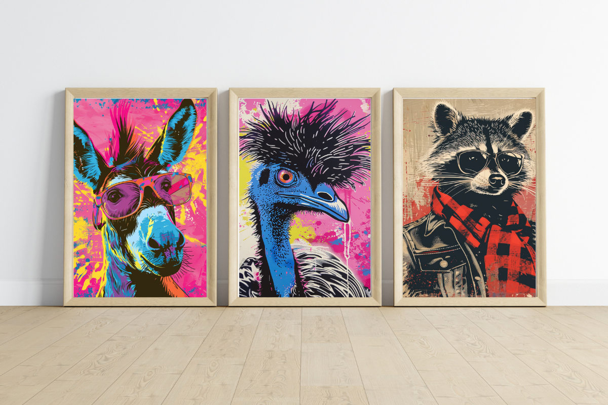 Pop Art Punk Farm Animals, a Background Graphic by PrintHaven Designs (Photo 8 of 8)