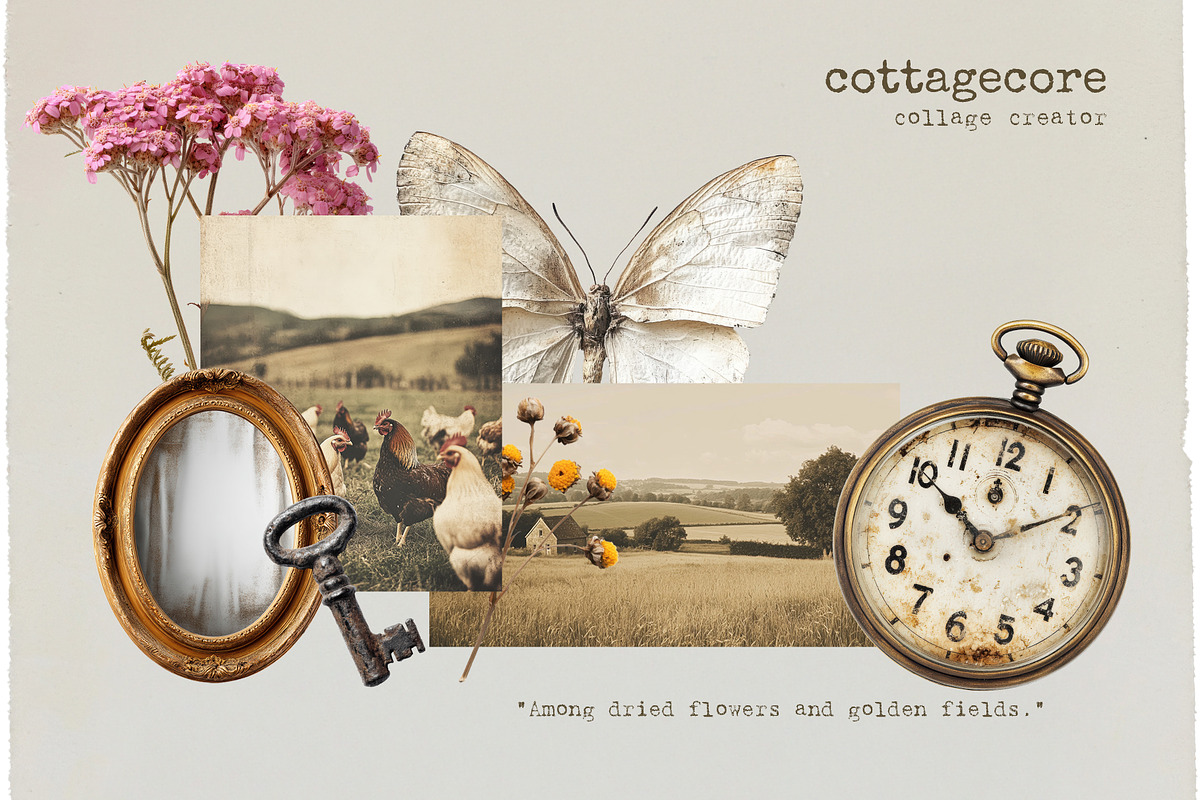Cottagecore Collage Creator, an Object Graphic by Polli Deeva (Photo 6 of 11)