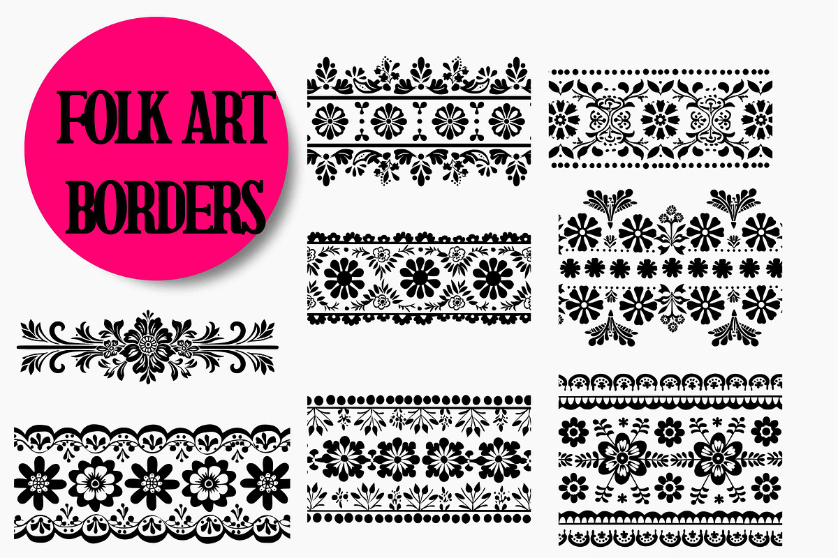 Folk Art Borders, an Object Graphic by Pattern Whimsy