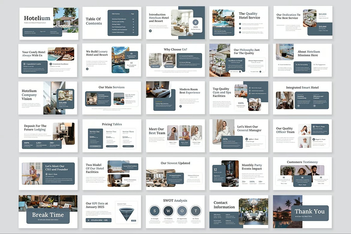 Hotel Resort Google Slides Templates, a Presentation Template by Fit-tee (Photo 9 of 10)