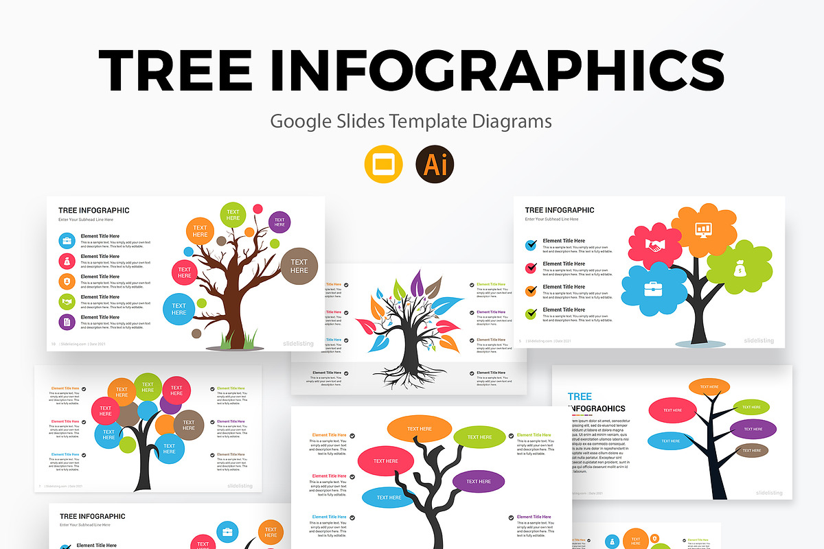 Tree Infographics Google Slides, a Presentation Template by SlideOne (Photo 1 of 8)