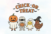 Chick or Treat Halloween Chicken PNG, an Illustration by CraftArtStudio (Thumbnail 1 of 4)