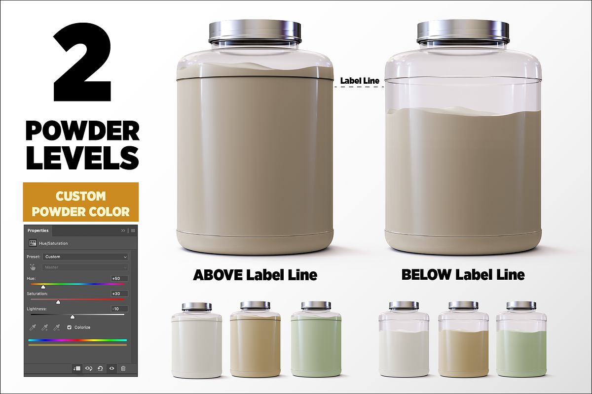 5lb Whey Protein Jar Mockup B3-Pro, a Packaging Mockup by Design Warlord (Photo 3 of 16)