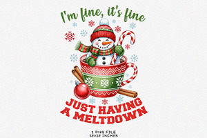 Funny Cute Snowman Christmas PNG, an Illustration by SinaCreation