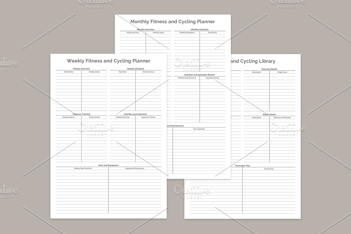 Fitness Planner Pages Set V-10, a Stationery Template by shahsoft (Photo 3 of 3)