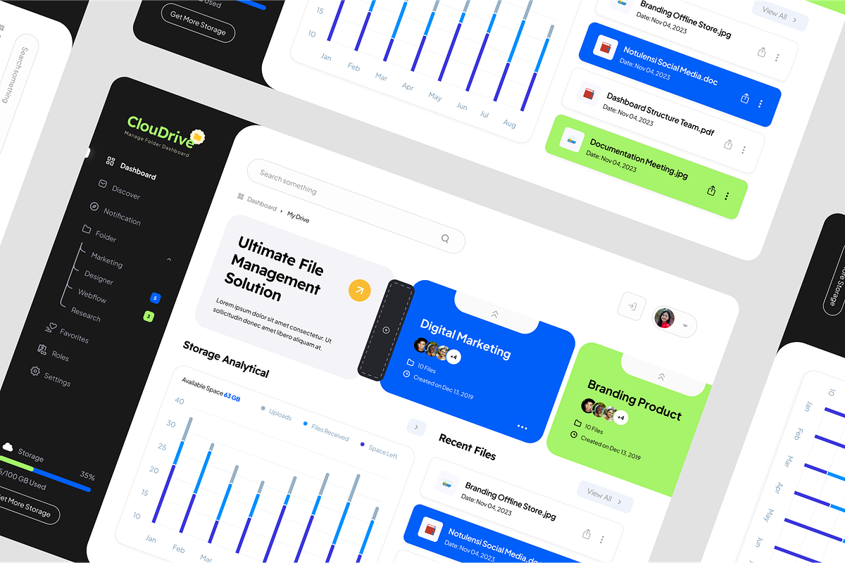 Manage Folder Admin Dashboard, an UI Kit Template by SquidPixey (Photo 3 of 5)