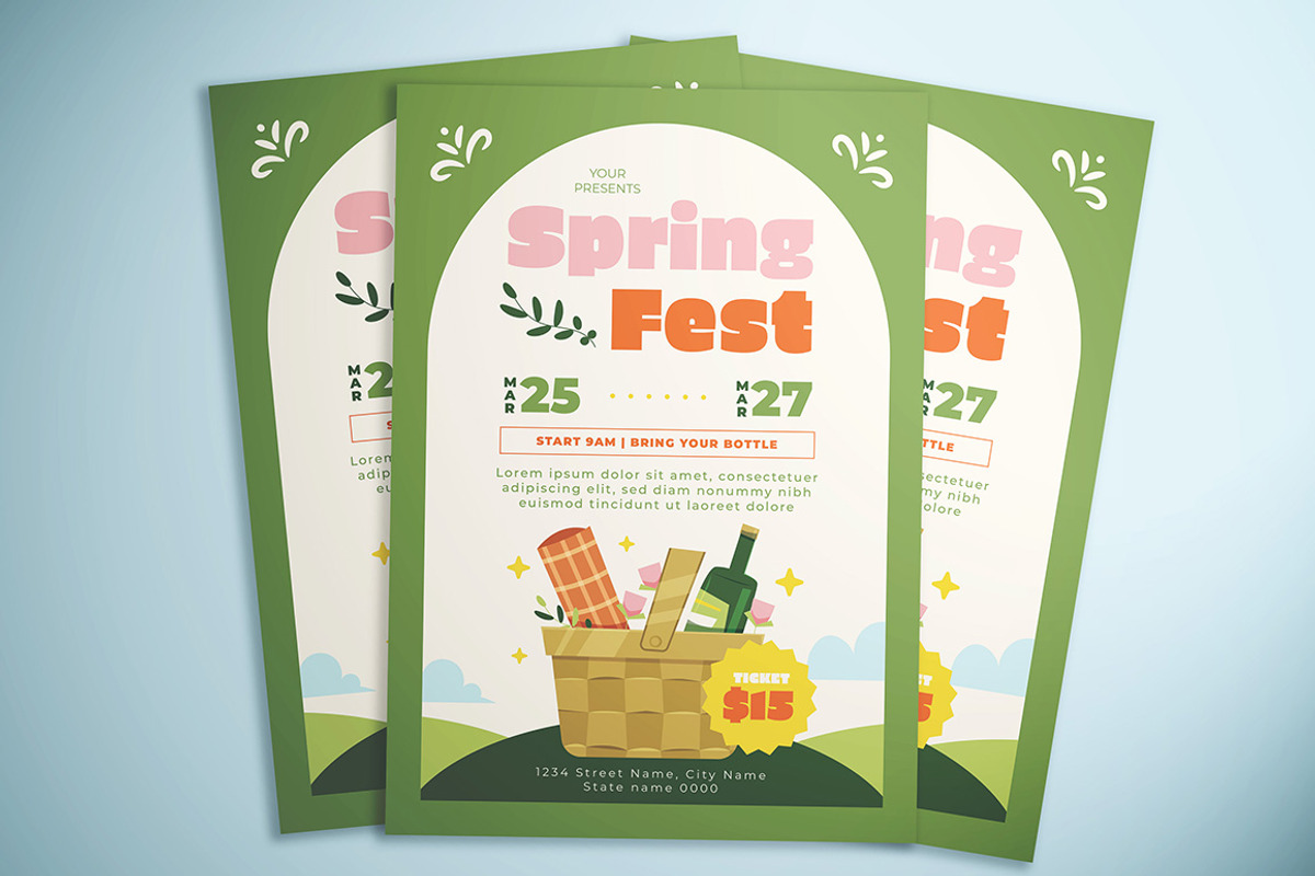 Spring Fest Flyer, a Flyer Template by Gumico Studio. | Creative Market