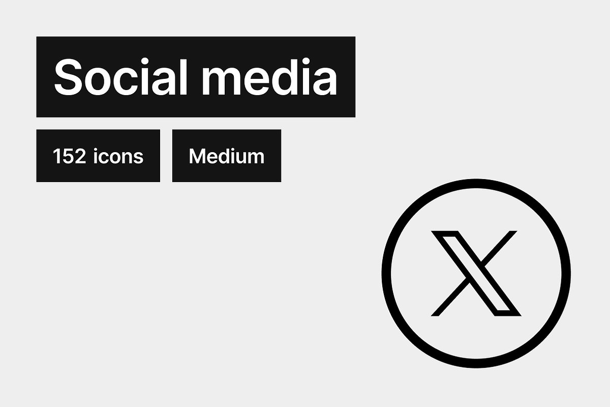 Social media - Medium - 152 icons, an Outline Icon by Pictomate (Photo 1 of 7)