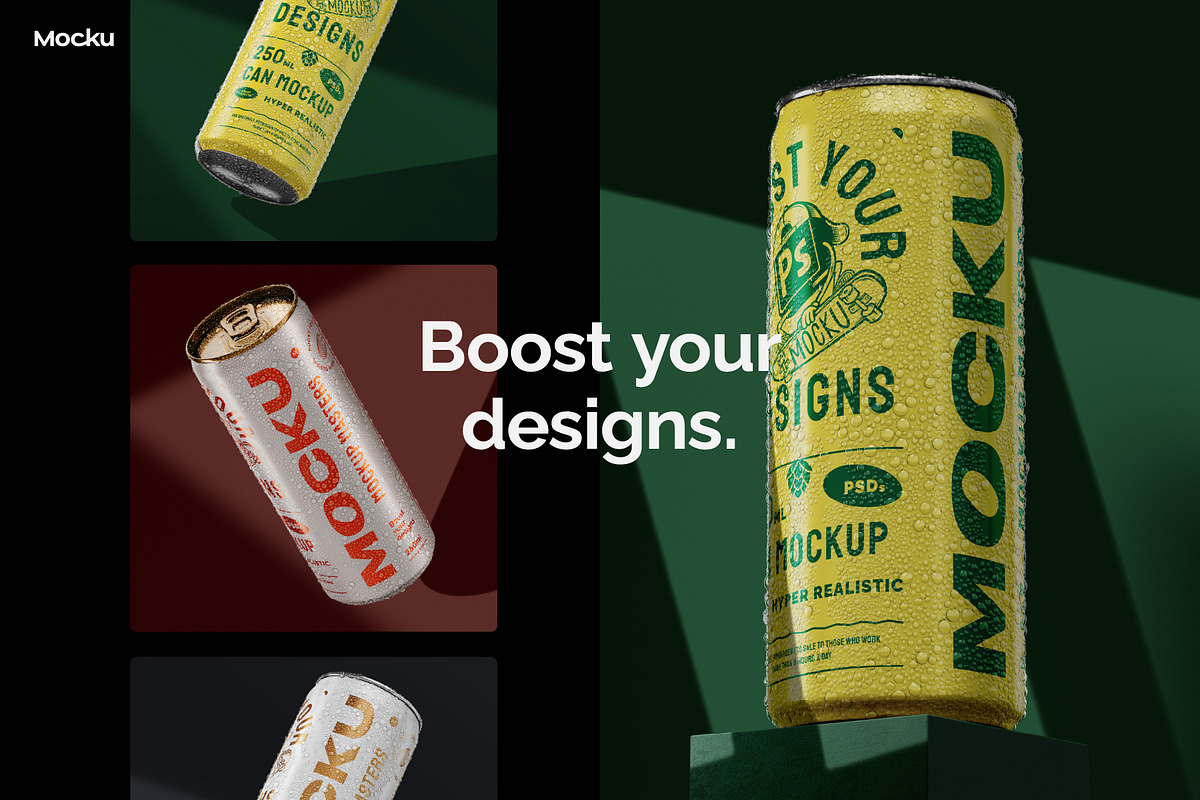 Can Bundle - 25cl (8.4oz), a Cups & Container Mockup by Mocku (Photo 7 of 13)