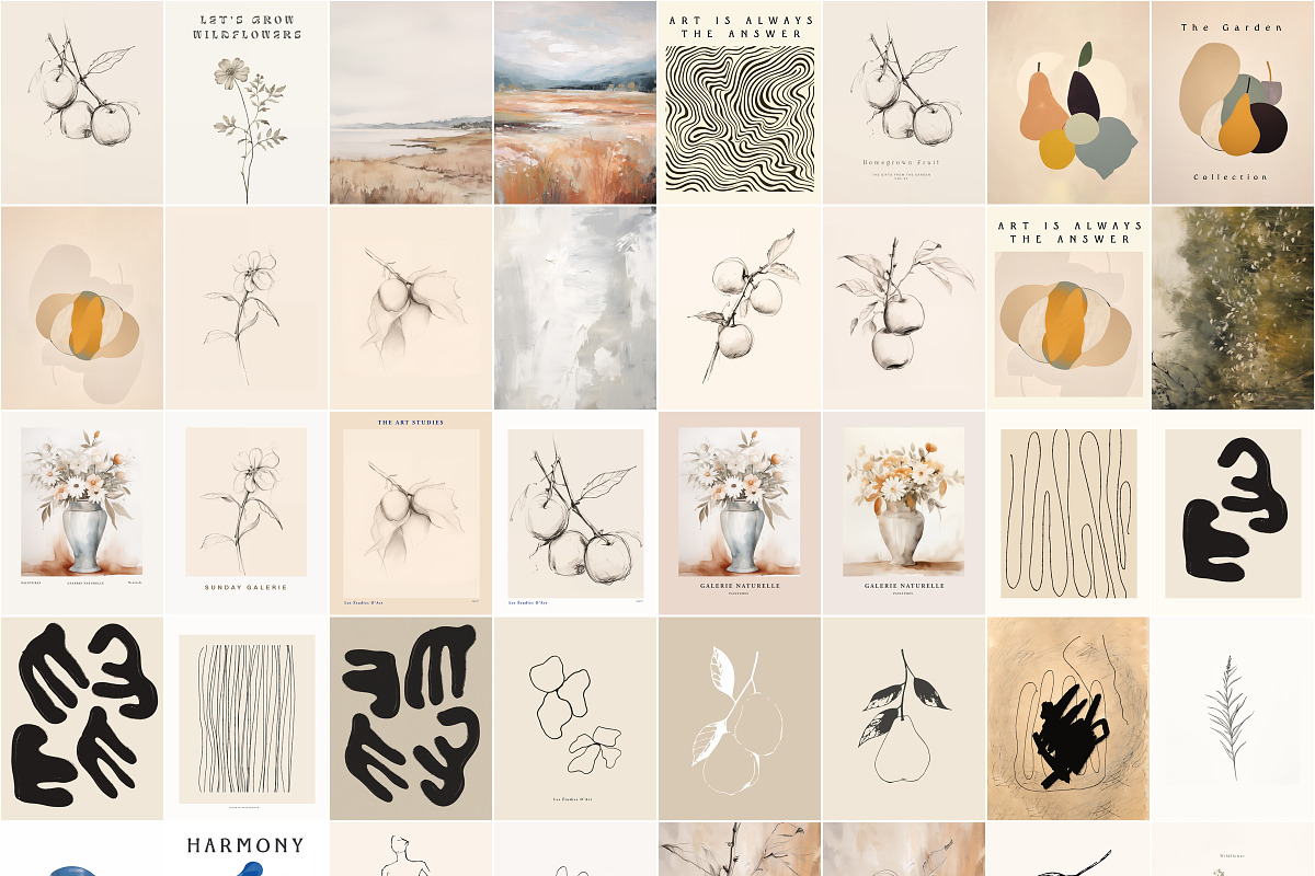 Neutral Minimalist Abstract Prints, a Background Graphic by Laras Wonderland (Photo 5 of 10)