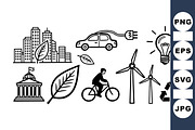Eco Energy Icons Vector Pack, an Illustration by designvectx (Thumbnail 1 of 3)