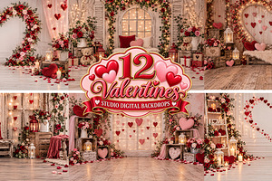Valentines Studio Backdrop BUNDLE