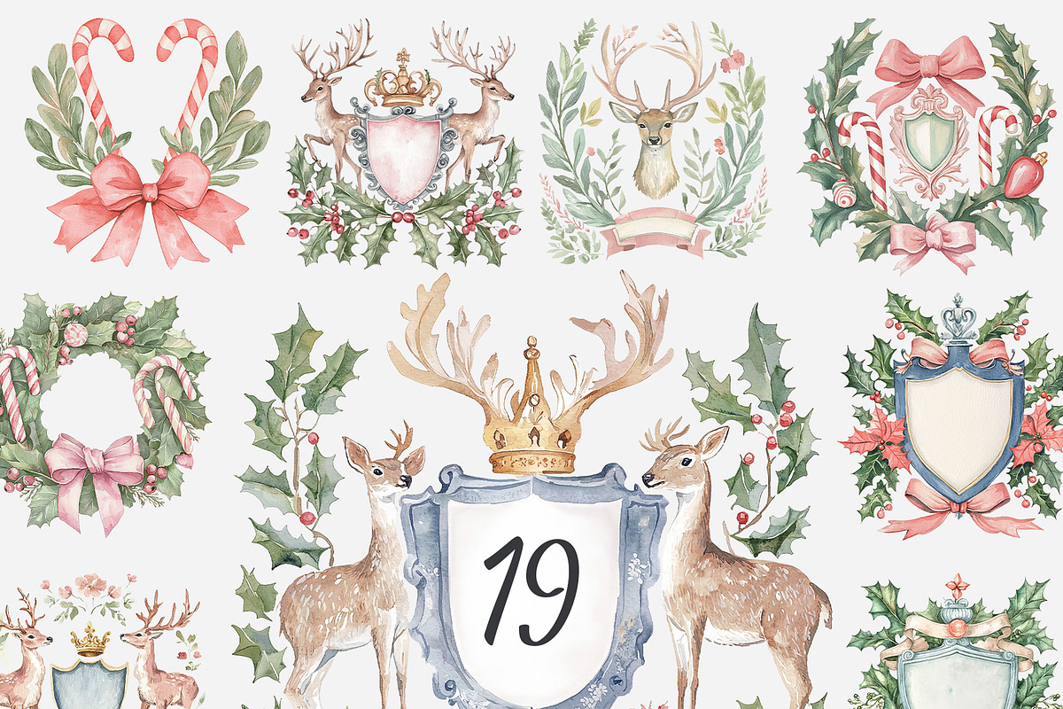 Watercolor Winter Monograms, a Decorative Illustration by Purple (Photo 5 of 6)