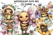 Watercolor Bee Png Clipart, an Illustration by Creative Art (Thumbnail 1 of 8)