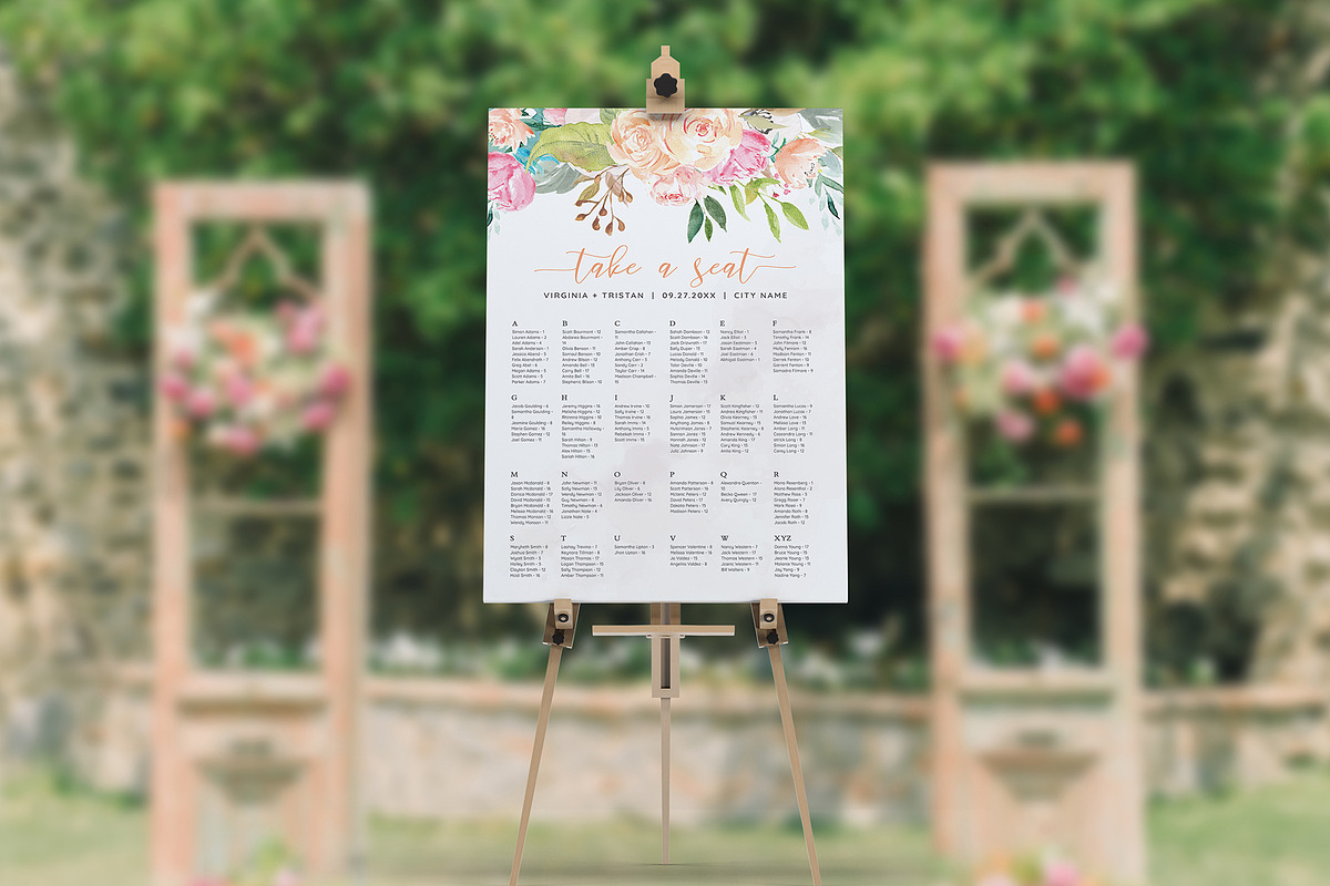 Seating Chart Template Canva, an Invitation Template by ShineOnWedding (Photo 4 of 8)