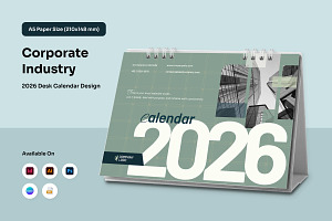 Clean Corporate Desk Calendar, a Stationery Template by twinstd