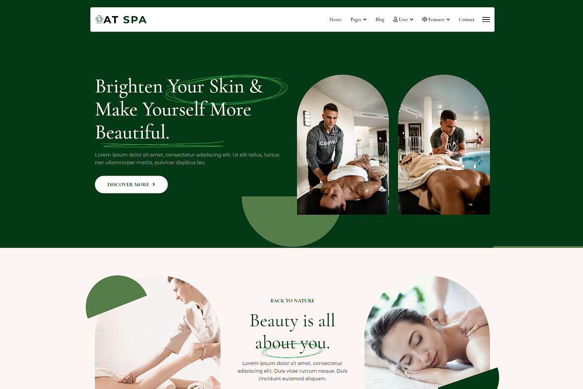 AT Spa Onepage WordPress Theme, a WordPress Template by LTheme (Photo 1 of 2)