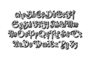 Modern Gothic Style Font Vector