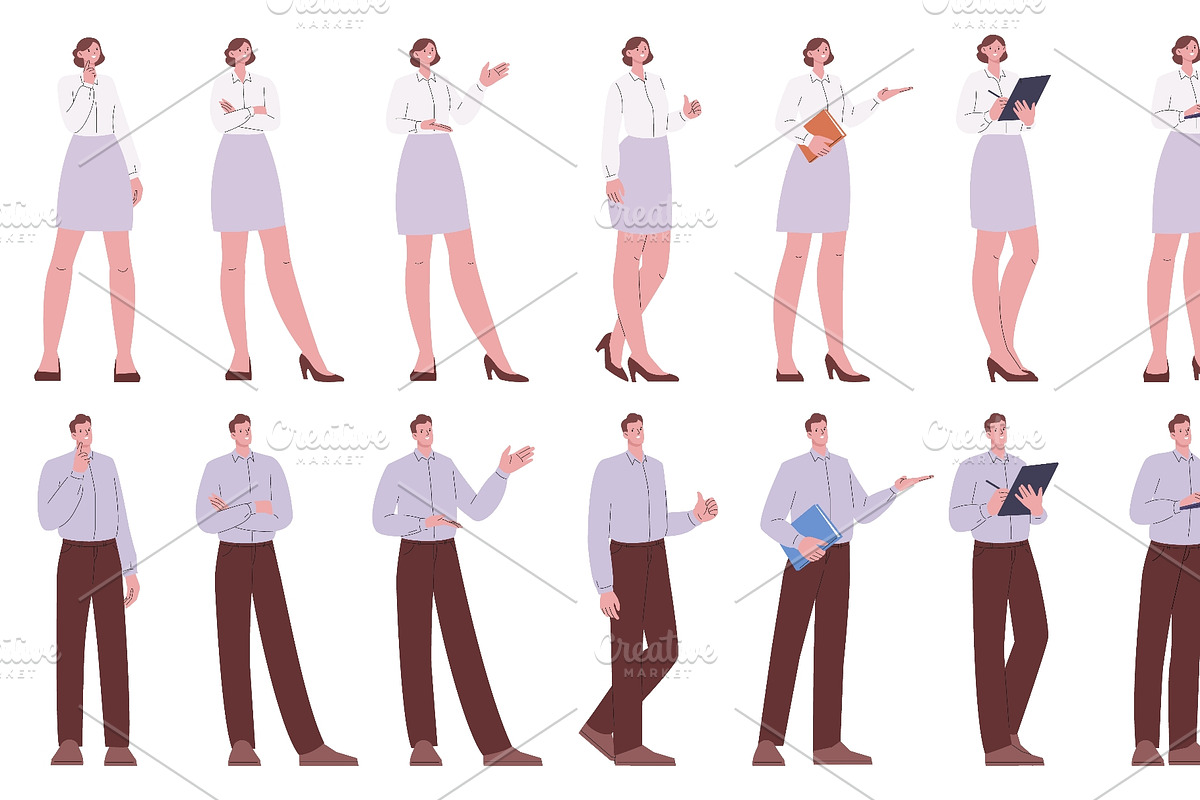 Business characters. Male female, a Finance Illustration by Valerie Bodnar (Photo 3 of 3)