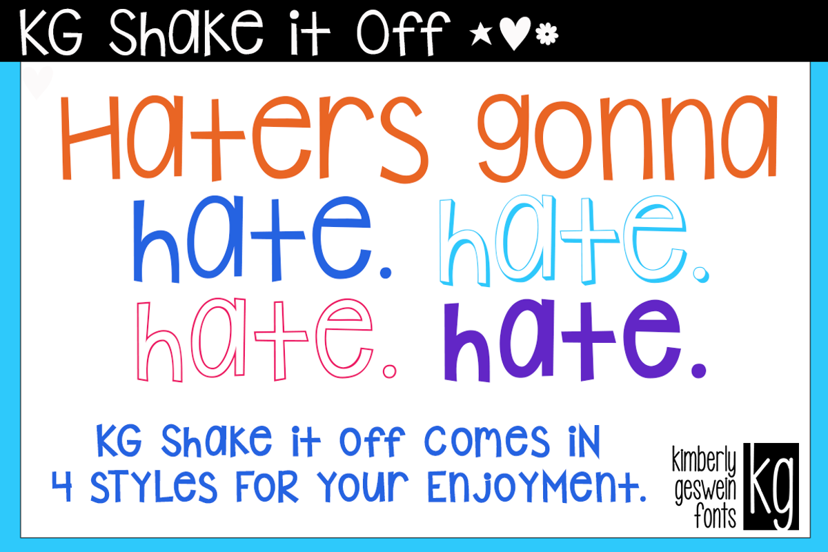 KG Shake it Off Fonts preview 2
