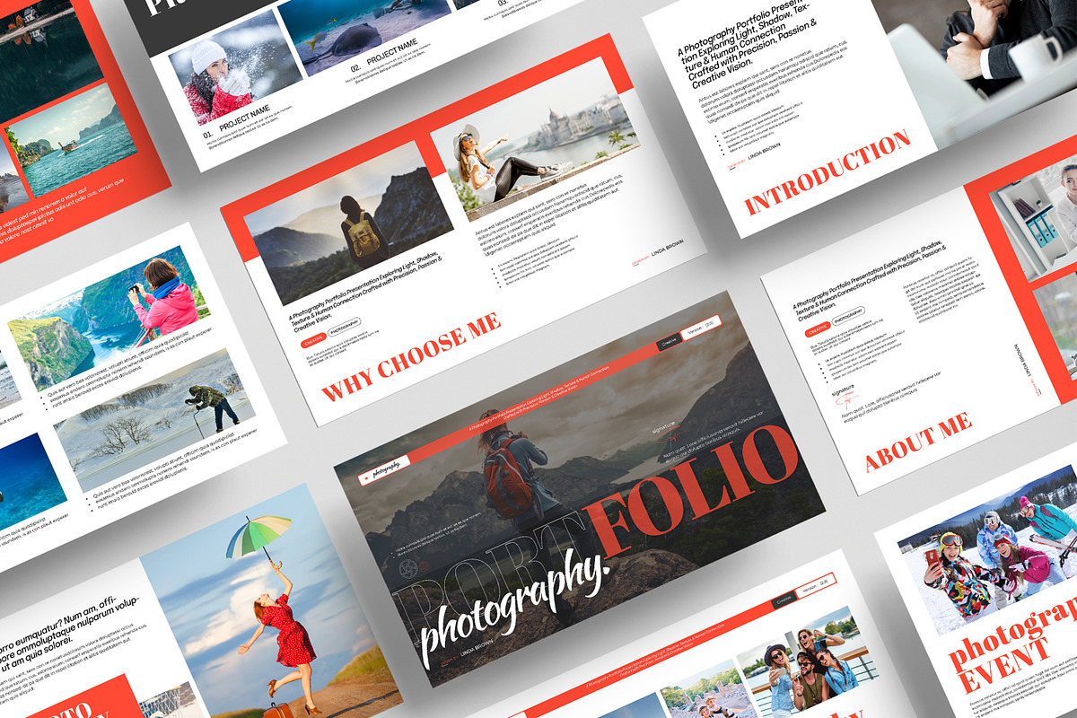 Photography Portfolio Presentation, a Presentation Template by MightyDesign (Photo 1 of 8)