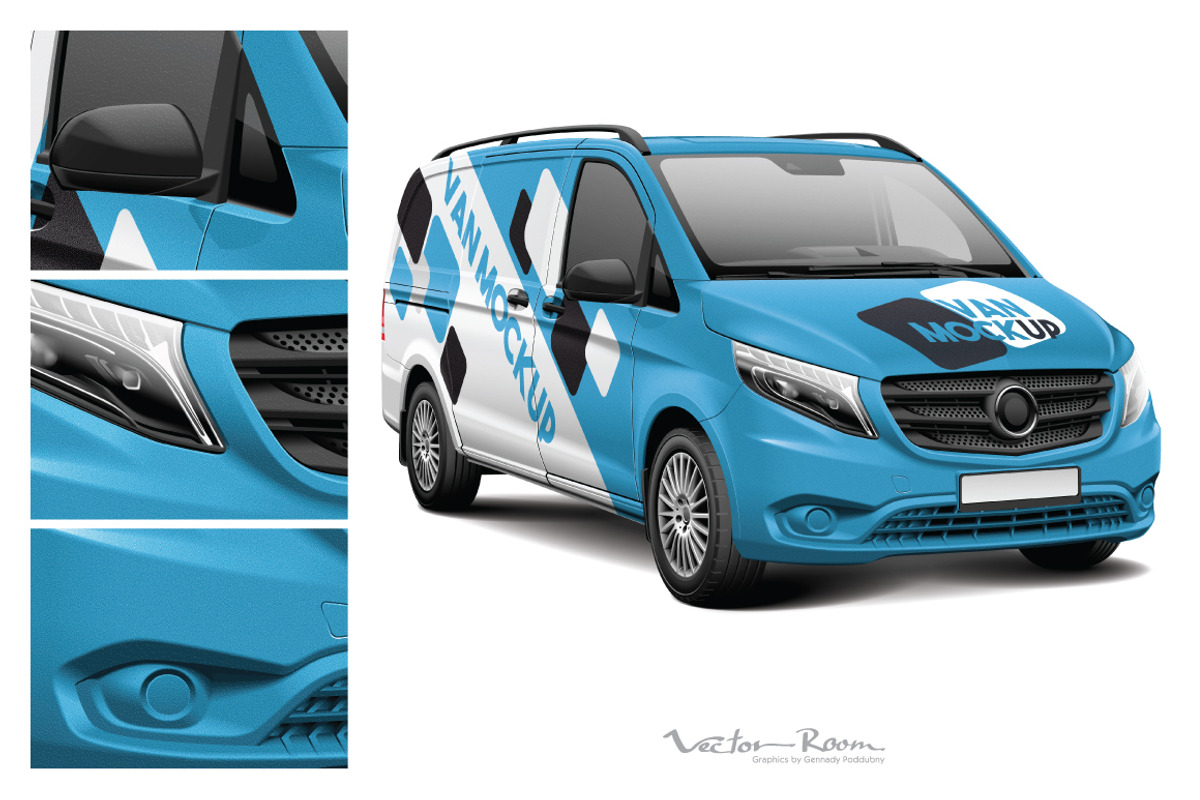 European Light Commercial Van Mockup, a Mockup by Vector Room (Photo 1 of 4)