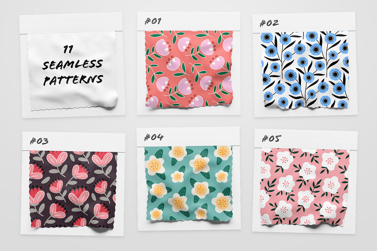 Abstract Flowers Seamless Patterns, a Pattern Graphic by Kotulska (Photo 2 of 9)