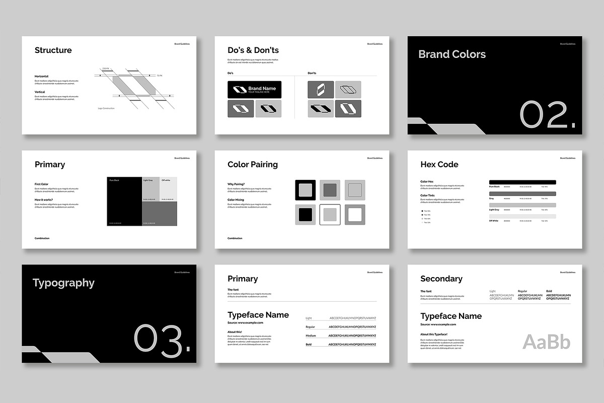 Minimal Fashion Brand Guidelines, a Presentation Template by Mighty-Slide (Photo 3 of 4)