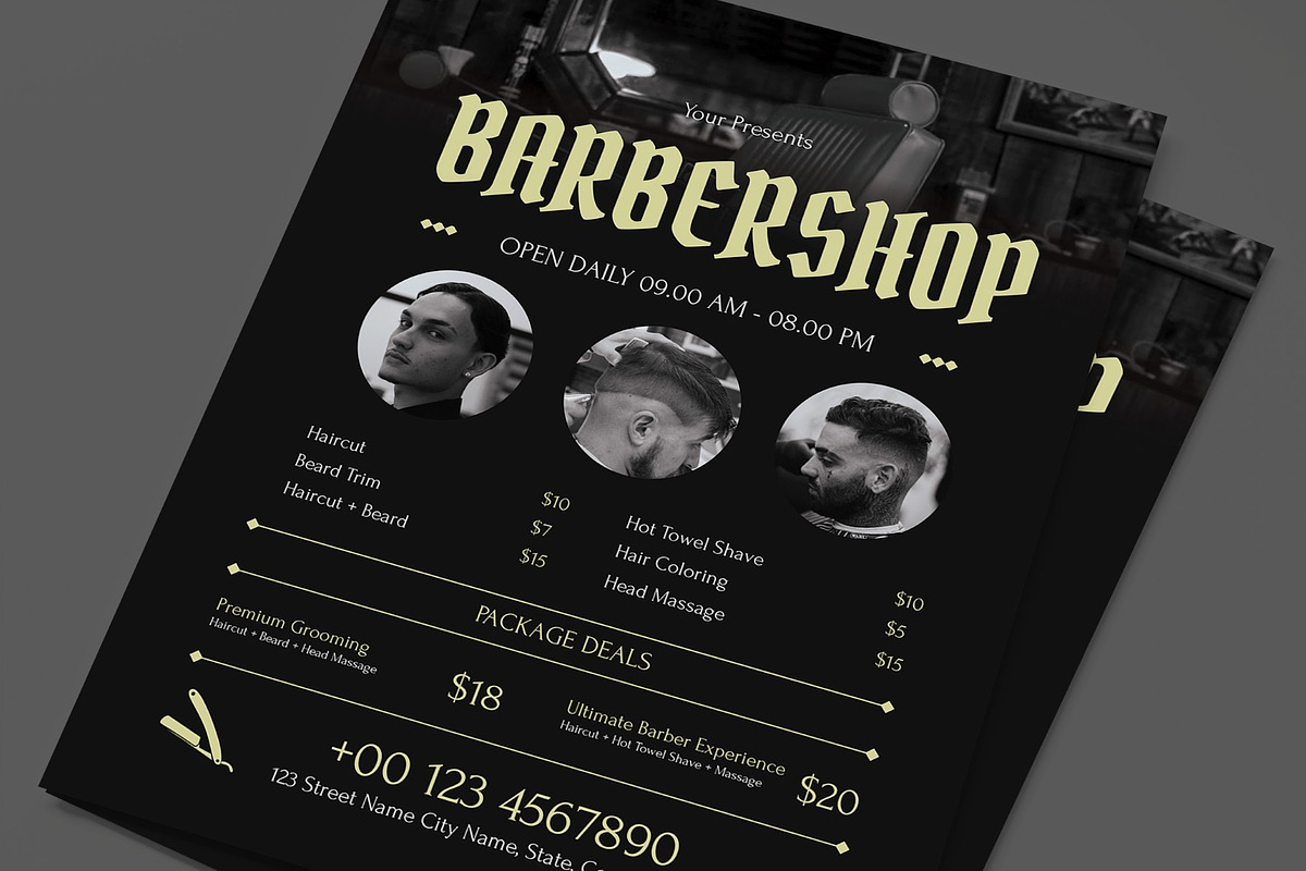Service List Barbershop Flyer, a Flyer Template by graphicook (Photo 2 of 3)