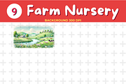 Watercolor Farm Nursery Background, a Background Graphic by John_Walker (Thumbnail 2 of 4)