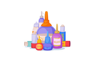 Glue tubes. different forms, an Illustration by Onyx