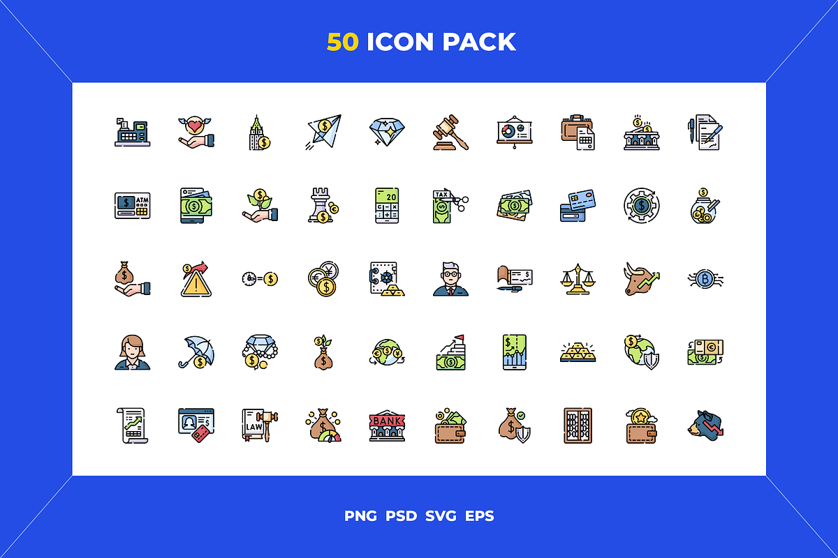 Finance icons, an Outline Icon by Wencory (Photo 1 of 2)