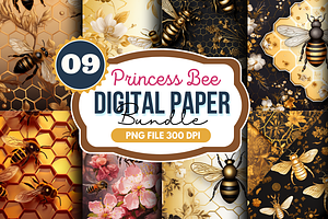 Princess Bee Digital Paper Bundle