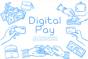 Digital Pay Lineart, a Finance Illustration by Carpet Tapete Pretzel