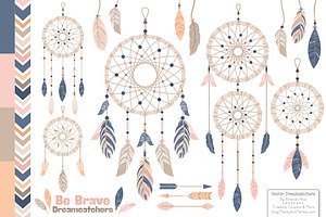 Navy & Blush Dreamcatcher Clipart, an Illustration by Amanda Ilkov